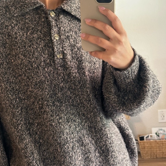 Zara Marled Charcoal Crewneck Sweater - Picture 4 of 4